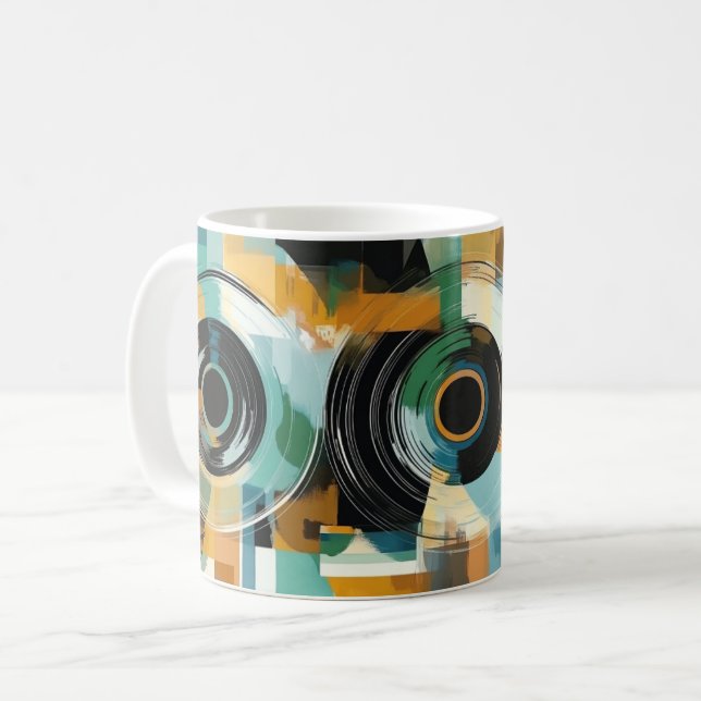 Geometric Shapes and Vibrant Colors Wall Art Print Kaffemugg (Framsida vänster)