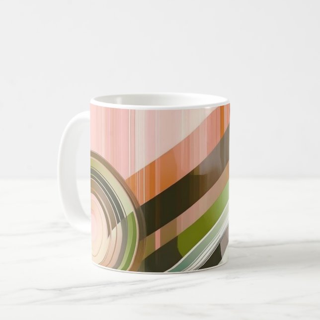 Geometric Shapes and Vibrant Colors Wall Art Print Kaffemugg (Framsida vänster)