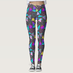 Geometric Shapes Mönster Vintage Stil 01x4 DGrey Leggings