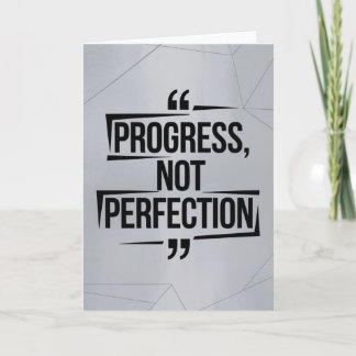 Geometric Silver Progress Not Perfection Motive Kort