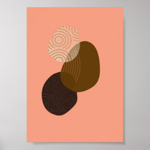 Geometric Simple Boho Teckning Boho Chic Aesthetic Poster