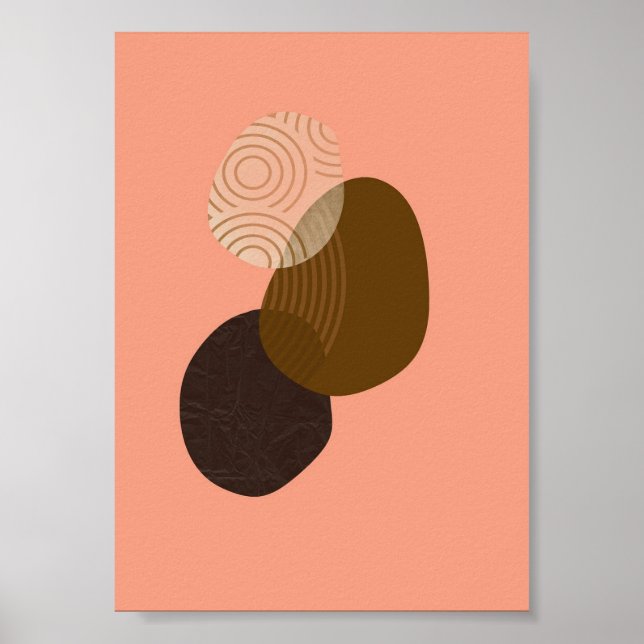 Geometric Simple Boho Teckning Boho Chic Aesthetic Poster (Framsidan)