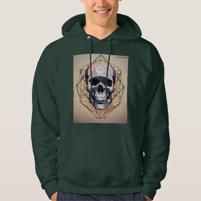 Geometric Skull-Logotyp Hoodie (Framsida)