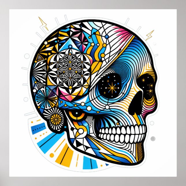 Geometric Skull Symphony Poster (Framsidan)