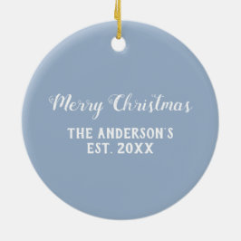 Geometric Slate Blue Grått Julgransprydnad Keramik