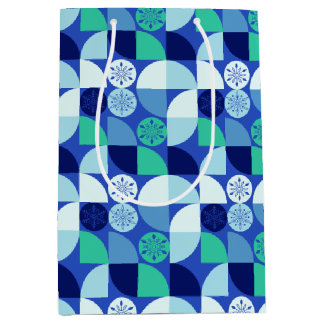 Geometric Snöflingor - Blue Background - Gift Bag