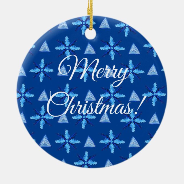 Geometric Snöflingor Julgransprydnad Keramik (Baksidan)