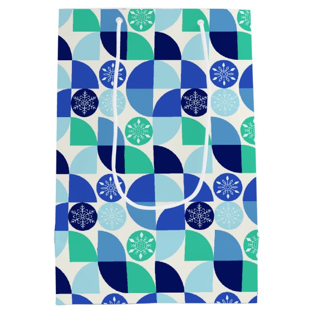 Geometric Snöflingor - Light Background - Gift Bag (Baksidan)