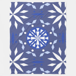 Geometric Snowflake Mönster Fleecefilt