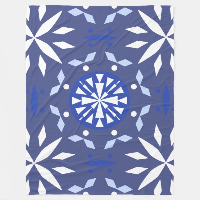 Geometric Snowflake Mönster Fleecefilt (Framsidan)