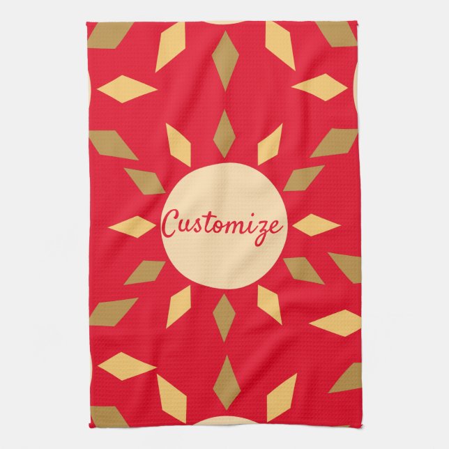 Geometric Sol Circle Thunder_Cove Kökshandduk (Vertikal)