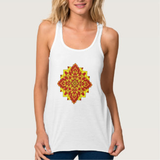 Geometric Sol Färgad Mandala #7 Linne Med Racerback