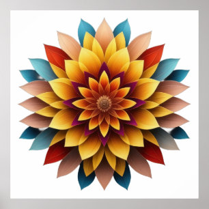 Geometric Solros Burst Poster