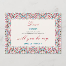 Geometric Sparkles Metallic Bridesmaid Card Meny