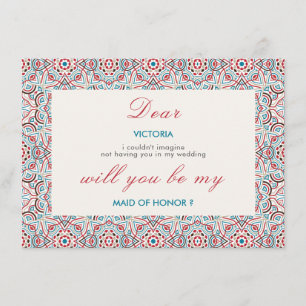 Geometric Sparkles Metallic Bridesmaid Card Meny