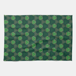 Geometric St patricks day Celtic Triskele Shamrock Kökshandduk