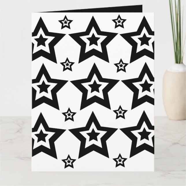 Geometric Star Black and White Geometric Star Kort (Framsida)