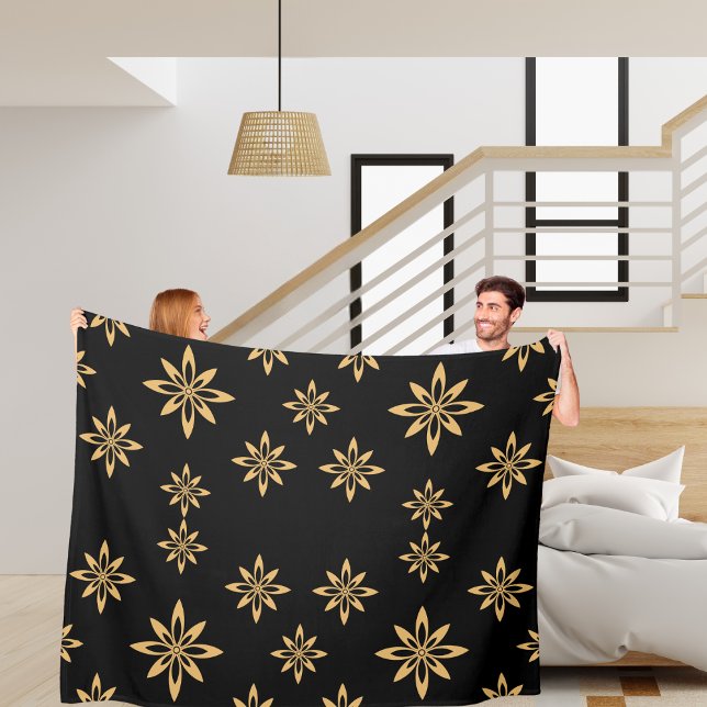 Geometric Star-like Petal Flower Upprepande Fleecefilt (Skapare uppladdad)