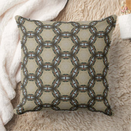Geometric Star Mönster of Beige med brun kontur Kudde
