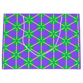Geometric Starburst in Purple, Green and Yellow