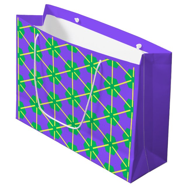 Geometric Starburst in Purple, Green and Yellow (Framsidan Vinklad)