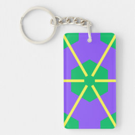 Geometric Starburst in Purple, Green and Yellow