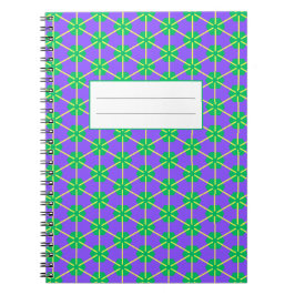 Geometric Starburst in Purple, Green and Yellow Anteckningsbok