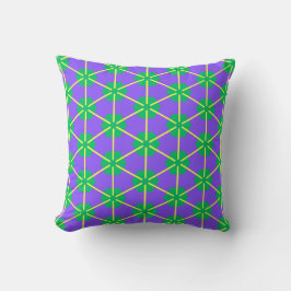 Geometric Starburst in Purple, Green and Yellow Kudde