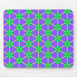 Geometric Starburst in Purple, Green and Yellow Musmatta
