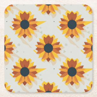 Geometric Stil solros Mönster Underlägg Papper Kvadrat