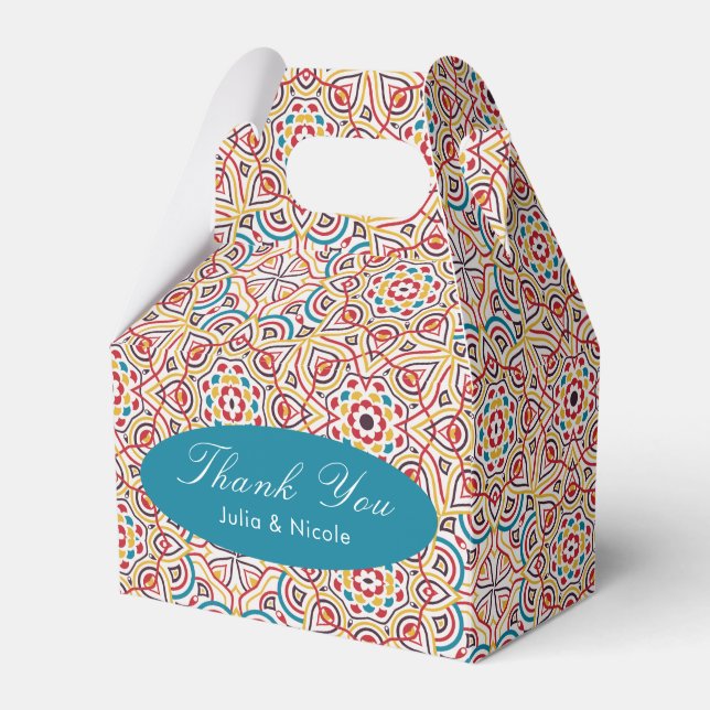 Geometric Stil Sparkles kopparmetallic Bröllop Presentaskar (Framsidan Sidan)