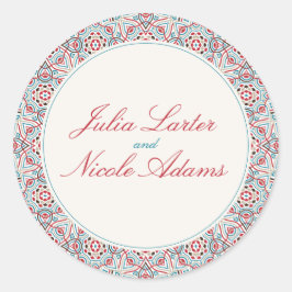 Geometric Stil Sparkles kopparmetallic Bröllop Runt Klistermärke