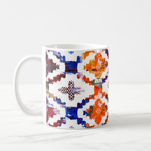 Geometric struktur mönster med vattenfärgens effek kaffemugg (Vänster)