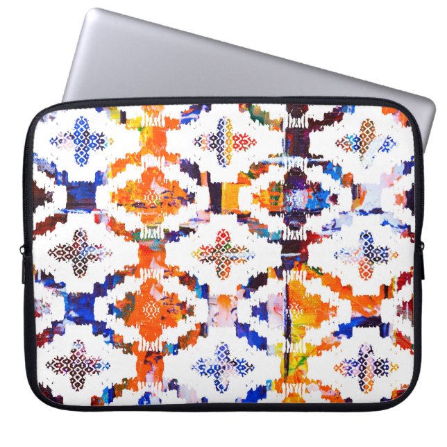 Geometric struktur mönster med vattenfärgens effek laptop fodral (Framsidan)