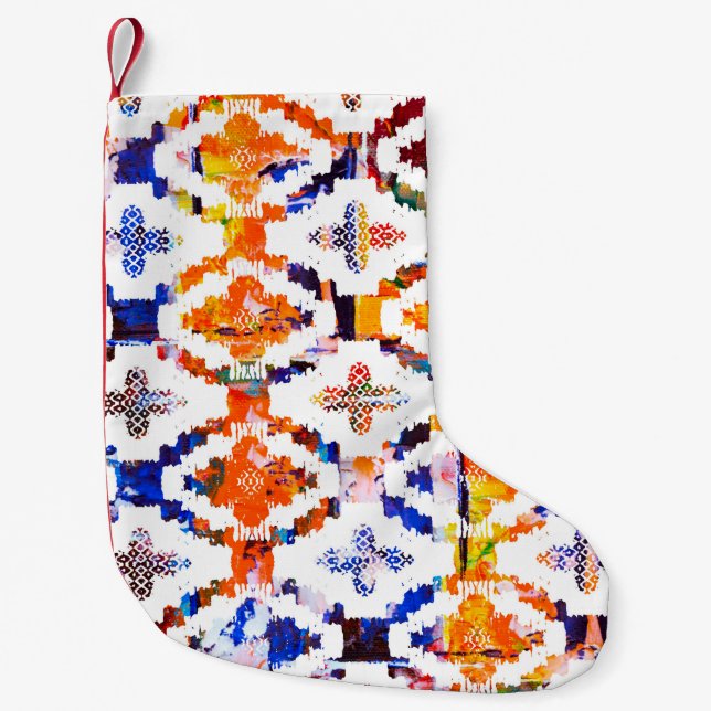 Geometric struktur mönster med vattenfärgens effek liten julstrumpa (Framsidan)