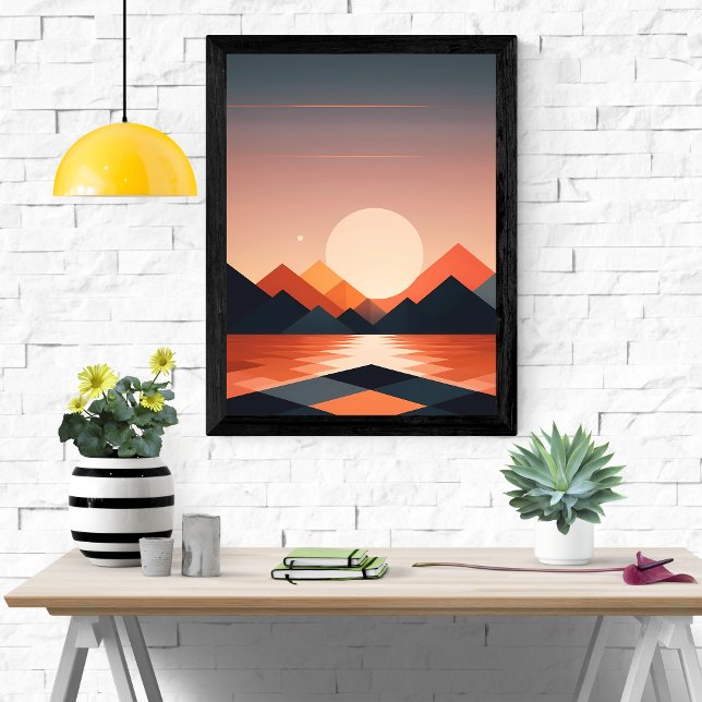 Geometric Sunset liggande Poster (Skapare uppladdad)