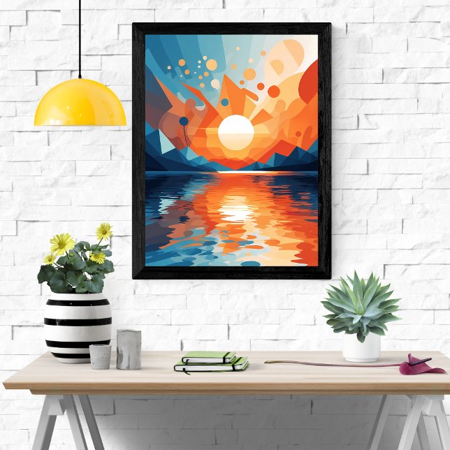 Geometric Sunset Serenity Poster (Skapare uppladdad)