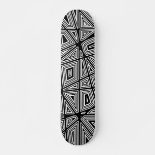 Geometric - svartvitt mini skateboard bräda 18,5 cm