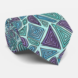 Geometric Swirls, Lila, Blue, Aqua, Turkos Slips