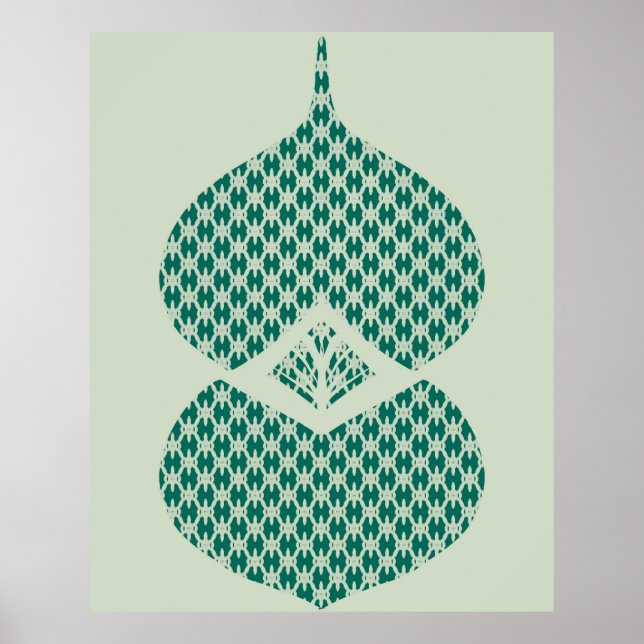 Geometric Teal and Mint Art i mitten av århundrade Poster (Framsidan)
