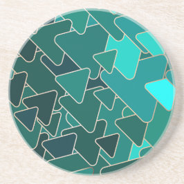 Geometric Teal och Guld Sandstone Underlägg