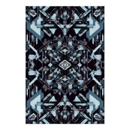 Geometric Tech Grid: Cybernetic Blueprint MK-1207 Perfect Poster