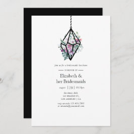 Geometric Terrarium Blommigt Bridesmaids Luncheon Inbjudningar