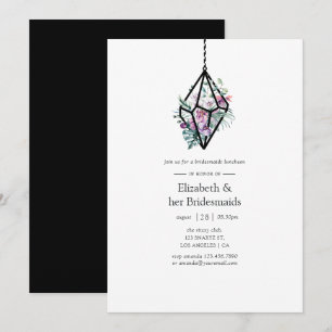 Geometric Terrarium Blommigt Bridesmaids Luncheon Inbjudningar