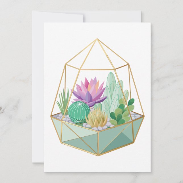 Geometric Terrarium Inbjudningar (Framsida)