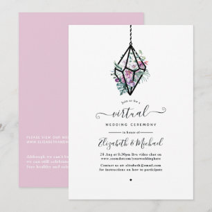 Geometric Terrarium Pastel Blommigt Virtuellare Br Inbjudningar
