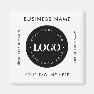 Geometric Text Anpassningsbar Business Company Log Magnet