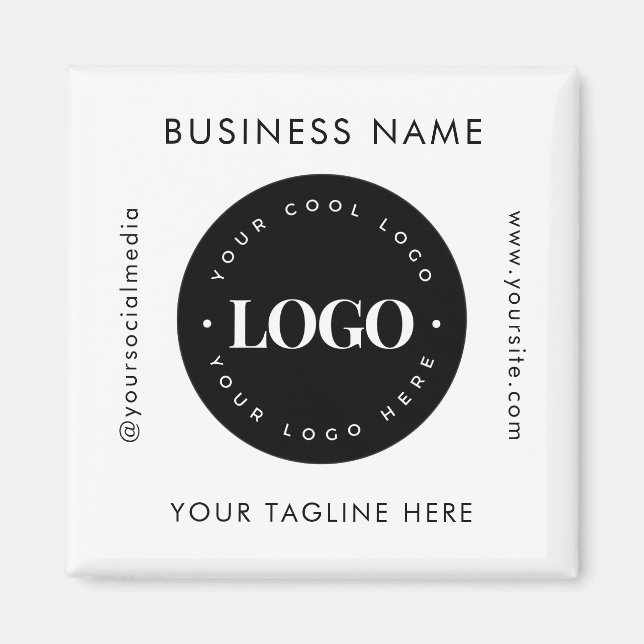 Geometric Text Anpassningsbar Business Company Log Magnet (Framsidan)