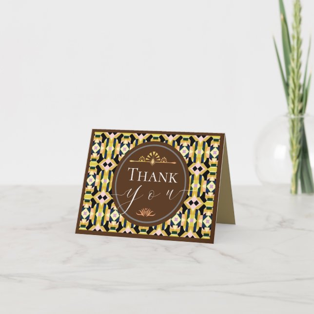 Geometric Tile Brown Tack Kort (Framsida)