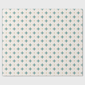 Geometric Tile Gold and green Wrapping Paper Presentpapper